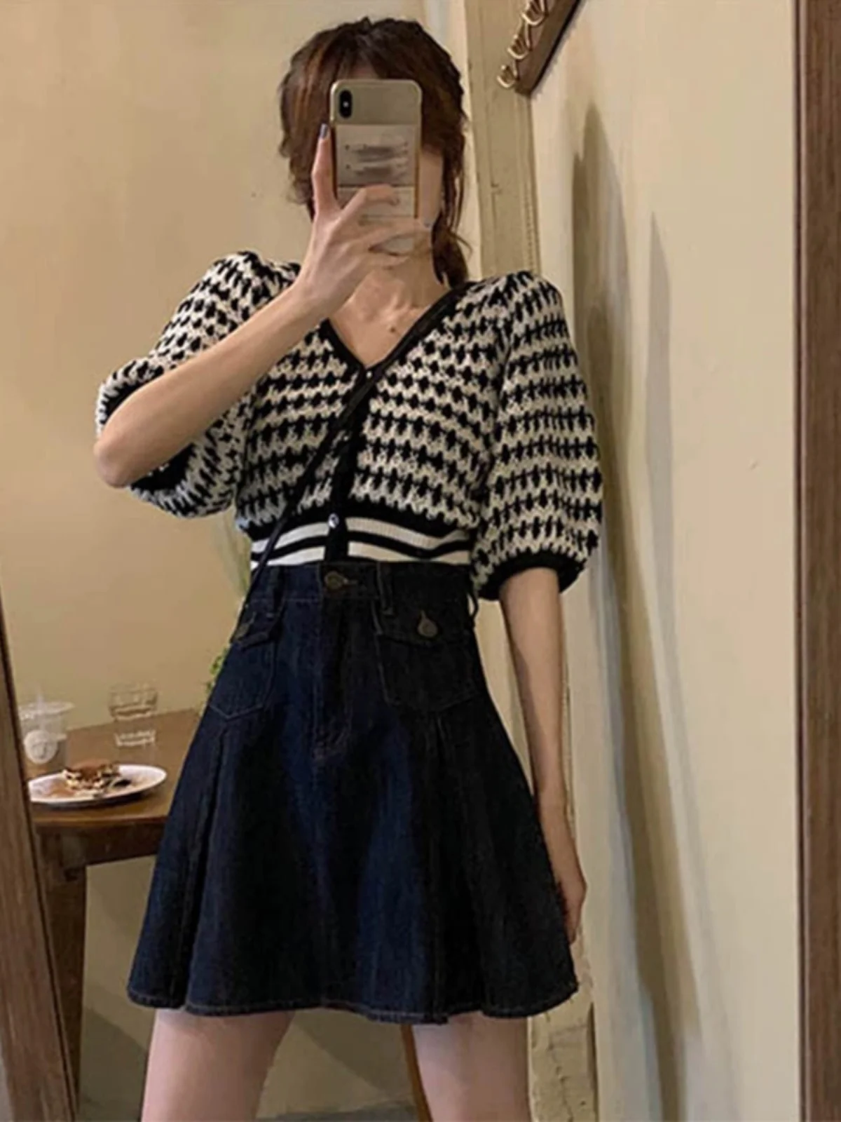 

plus Size k Blue A-Line Skirt Women Summer Small Stature Denim ort Skirt Plump Pleated Skirt Pear aped Body Skirt