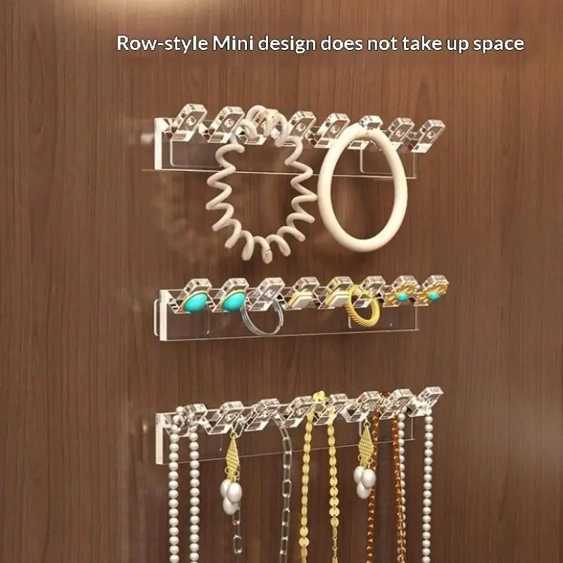 3-teiliger selbstklebender Halsketten-Organizer, platzsparender multifunktionaler Schmuck-Organizer, Halskettenhalter zur Wandmontage – Detail 7