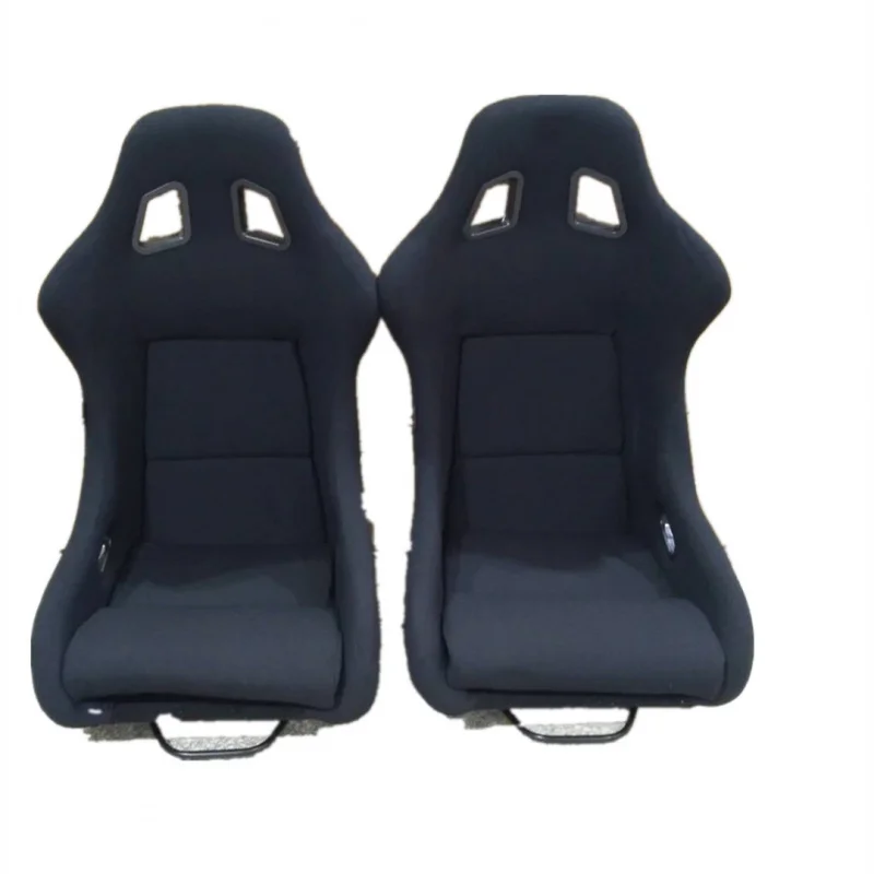 

Knitted Fabric Single Slide Track Black Widened Fiberglass Modified Car Bucket Racing Seat