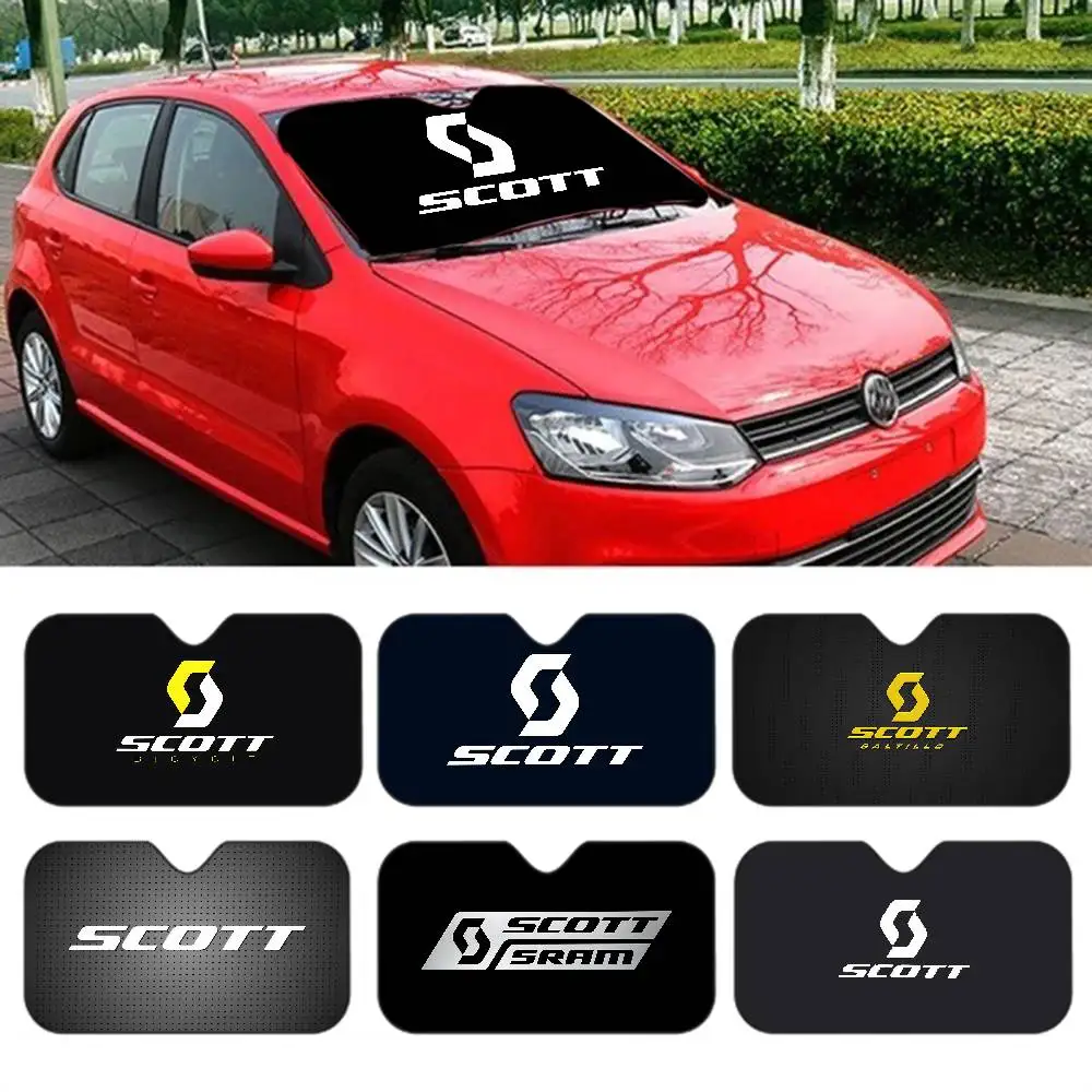 S-ScottS Bike Logo Personalized Windshield Sunshade Car Cover Sun Shade Auto Sun Visor Car-covers Car Solar Protection