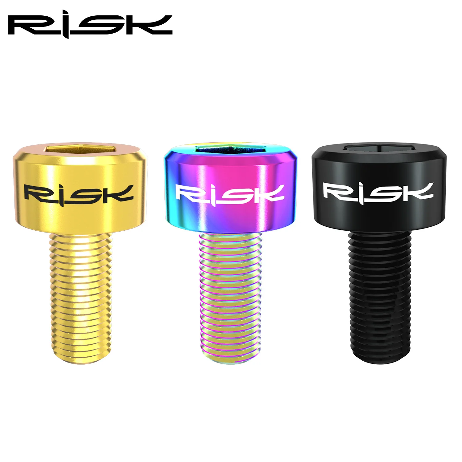 RISK 2PCS M5 x 9mm Titanium Alloy Bolts for Bicycle Front Rear Derailleur Wire Fixing MTB Mountain Road Bike Shift Cable Screws