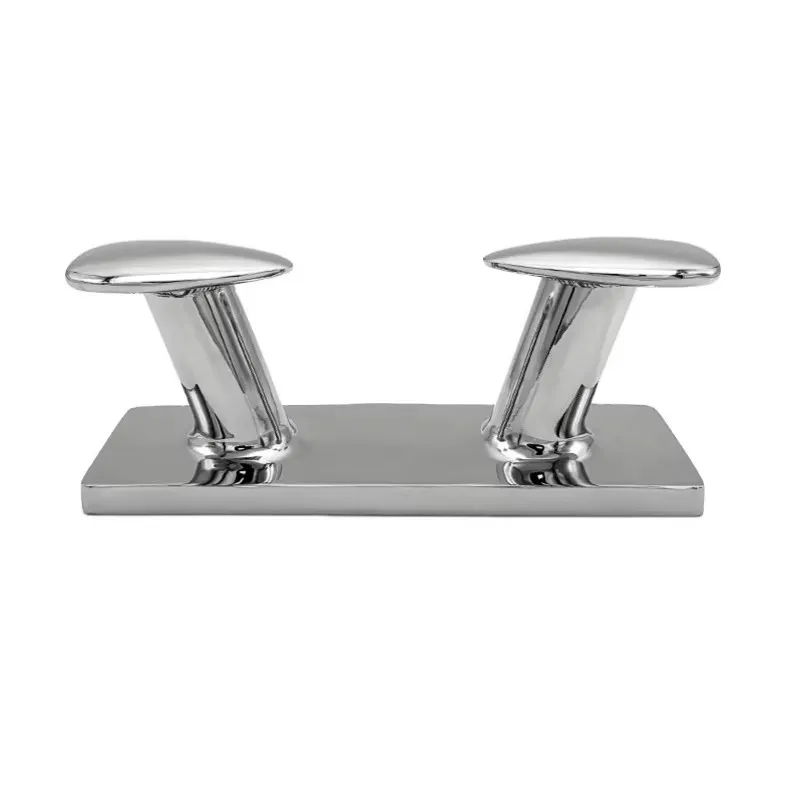 

12Inch Double Horn Bollard Boat Dock Cleat 316 Stainless Steel Boat Cleat Mooring Cleat Marine Double Cross for Boat Accessories