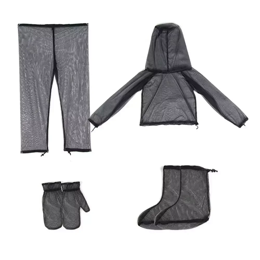 

SPORTFUNSF куртка с насечками, сетчатый костюм, защита от комаров, полиэстер, портативный для рыбалки, пешего туризма, сетчатый костюм, рукавицы, носки, мешок для хранения, костюм PAR