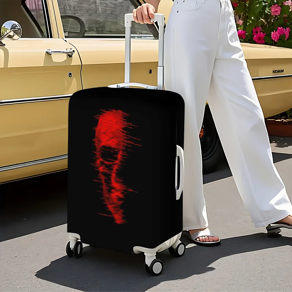1pc Red Burr Skull Print Luggage Cover. Fits Suitcases from 18 to 32 Inches; Effectively Protects Your Luggage.