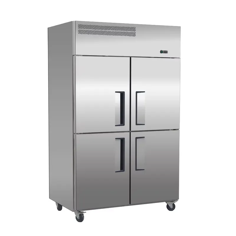 for Stainless Steel Commercial Fridge 4 Door Steel Freezer Chillers Vertical Refrigerator Heladeras Verticales Refrigerator