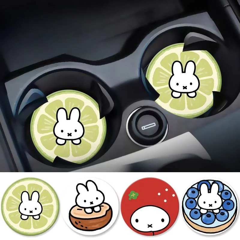Niedlicher Miffy-Hase Kreatives Cartoon-Muster Neues Auto-Aufbewahrungsfach Zubehör, Personalisierter Modischer Wasserdichter PU-Untersetzer – Detail 6