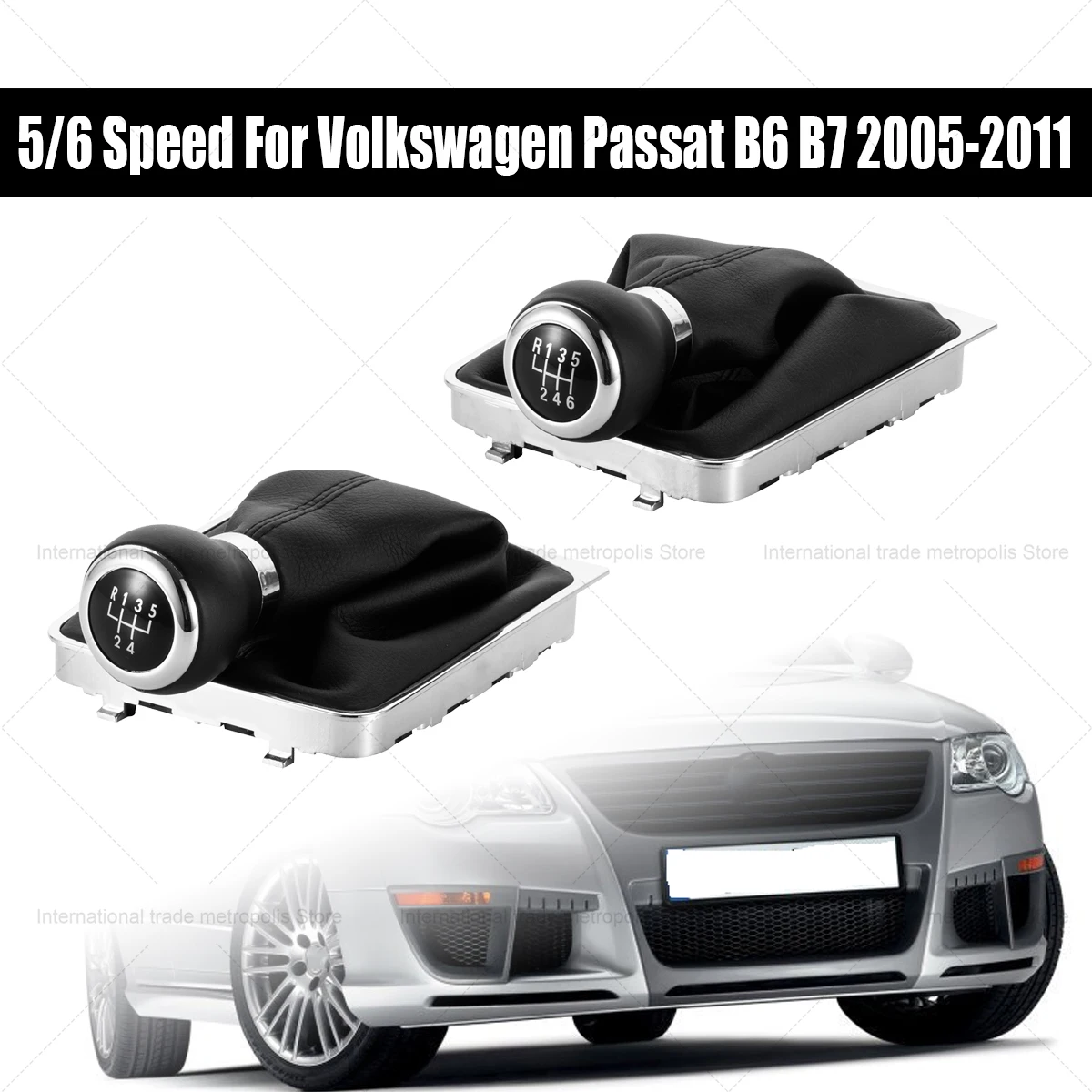 

5 6 Speed Gear Shift Knob Lever Gaiter Boot Cover Case For Volkswagen VW Passat B6 B7 2005-2011 Car Styling