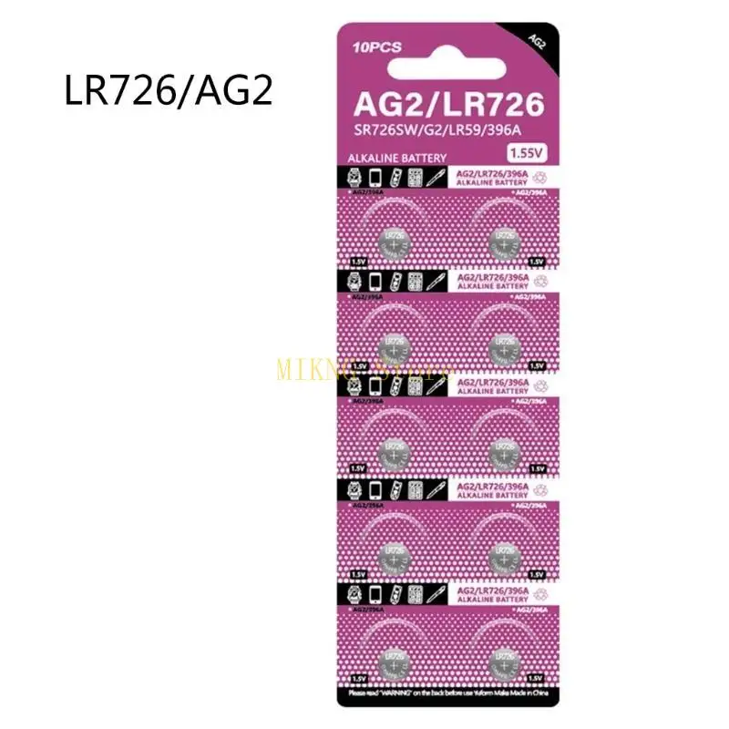 10pcs/sheet LR726アルカリボタンバッテリーのパック1.5Vコインセルバッテリー用計算機とデジタルカメラベストセール