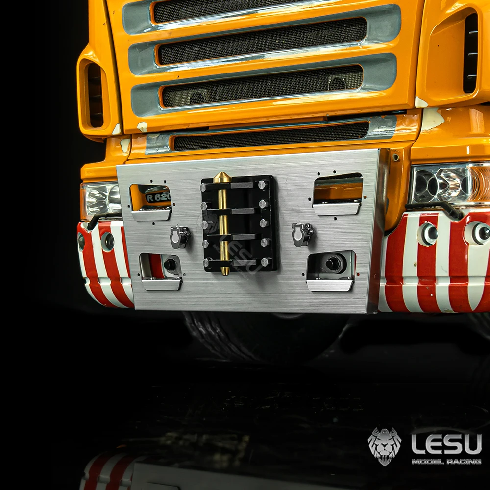 LESU – crochet de remorquage avant en métal, pour camion tracteur 1/14 RC R470 R620 R730, volquete télécommandé, véhicules de Construction, modèle de bricolage