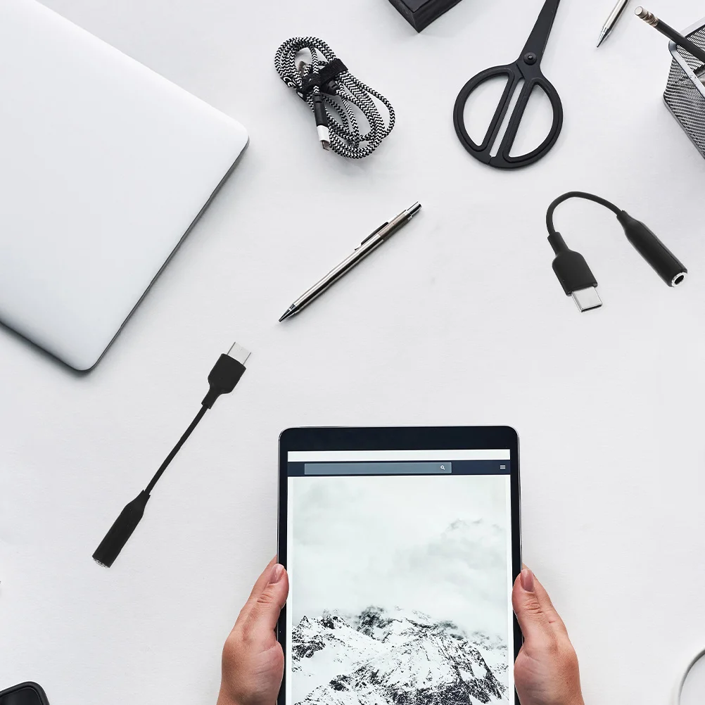 

6Pcs Type- Adapter Cable Fine Craftsmanship 35Mm Jack Stable Connection for Smartphones Tablets on-The-Go Use Earphone