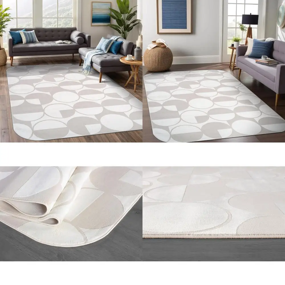 

Contemporary Geometric Pattern Area Rug 6x9 - Medium Pile, Durable and Plush, Suitable for Living, Dining Rooms, and Offices