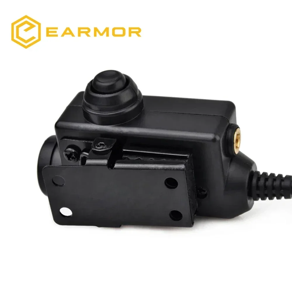 EARMOR Tactical PTT Tactical Headset Button activated push-to-talk PTT adapter M51 and AUX radio interface KENWOOD