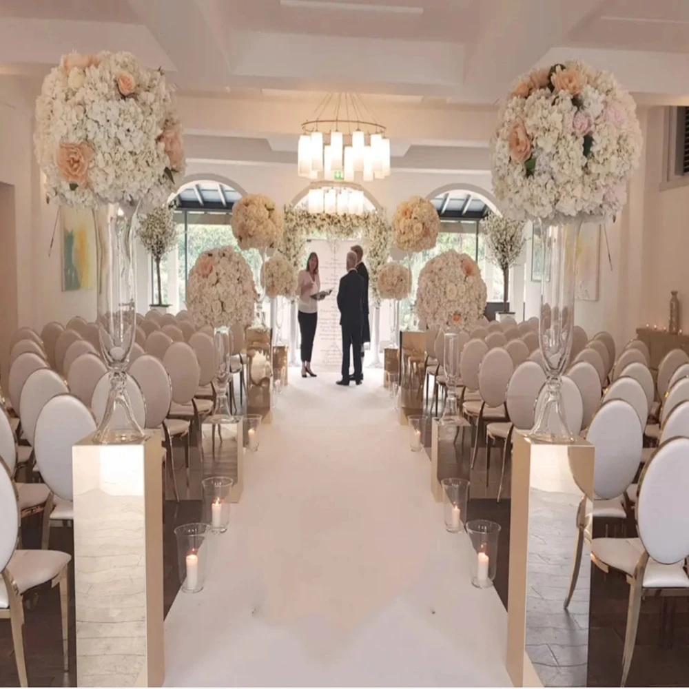 

4pcs/10pcs)Customized Size rectangle mirror pedestal Metal walkway Pillar Backdrop Stand for Wedding glass vase