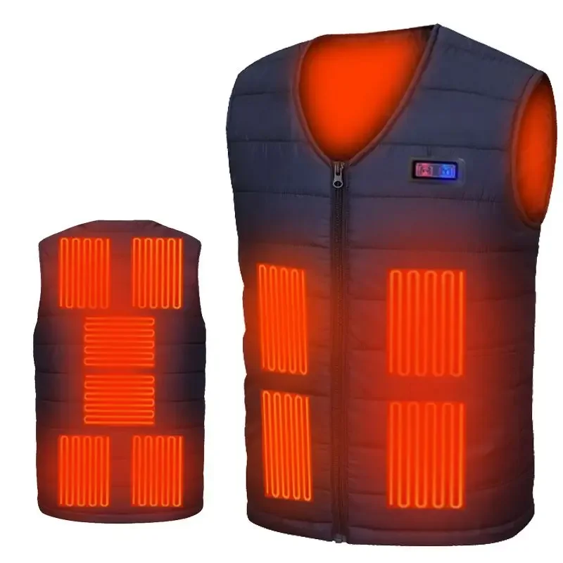 

Heated Vest for Men & Women – 11 Heating Zones, USB Smart Temperature Control, V-Neck Cotton Style