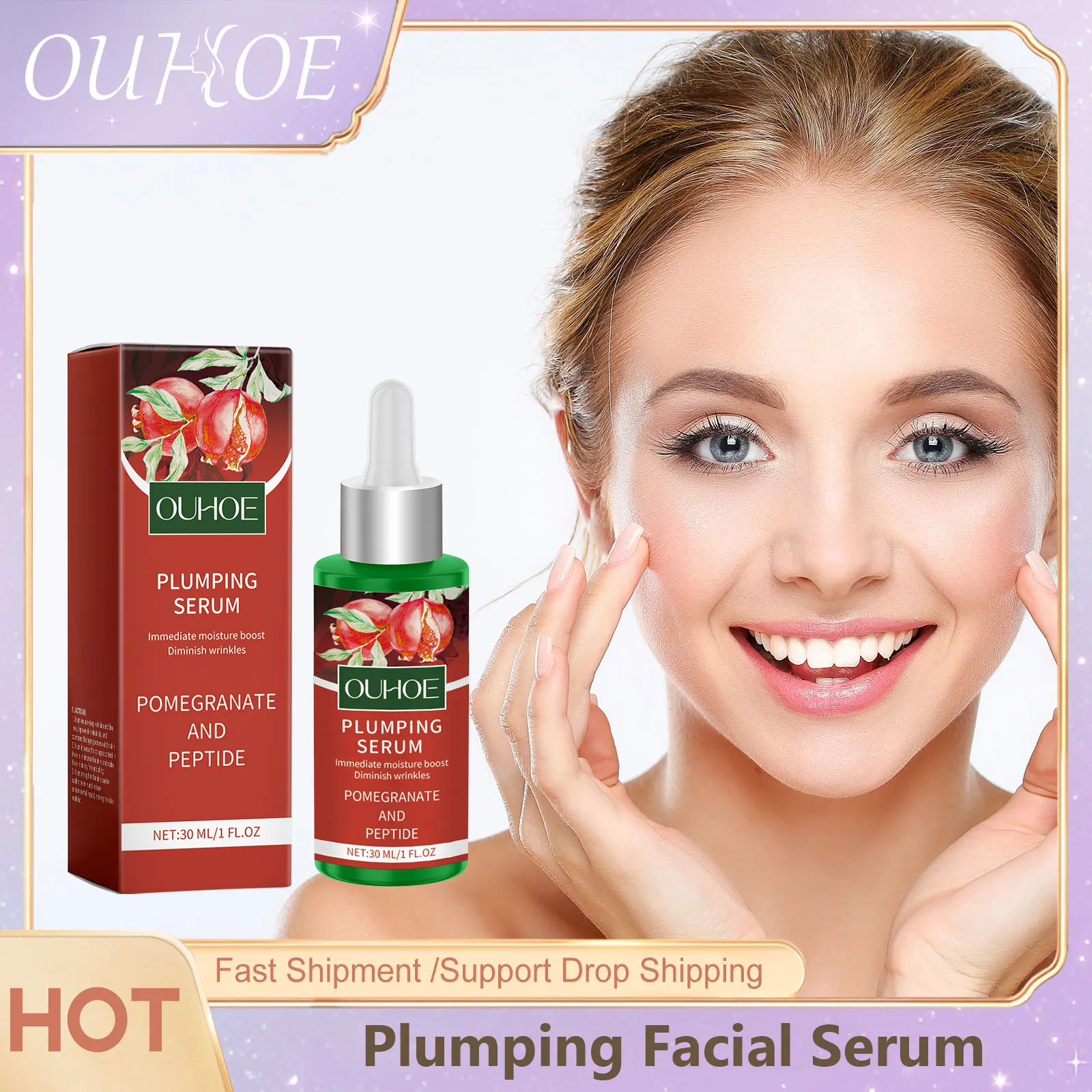 

Plumping Face Serum Repairing Fine Lines Remove Wrinkle Nourish Moisturizing Skin Care Firming Facial Instant Lifting Face Serum