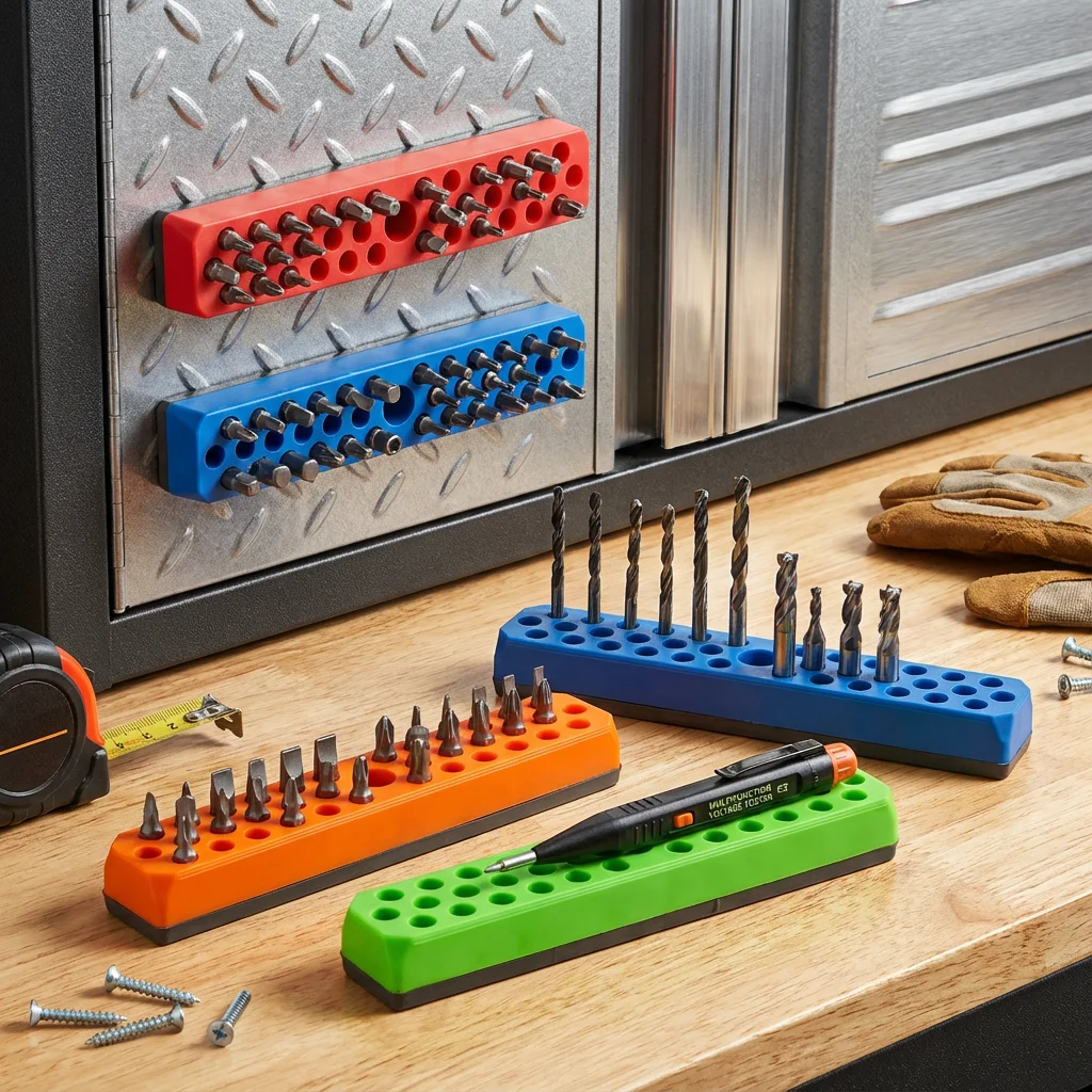 

Магнитный ящик для хранения с шестигранной головкой на 43 отверстия, подходит для головки отвертки 1/4 дюйма, можно хранить в ящике для инструментов или сверл.