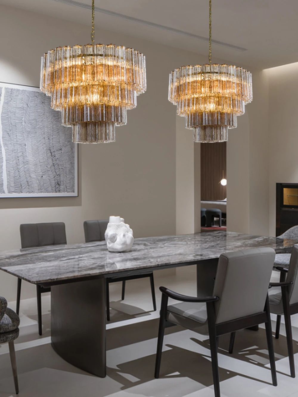 Dark Night Art Murano Design LED Chandelier