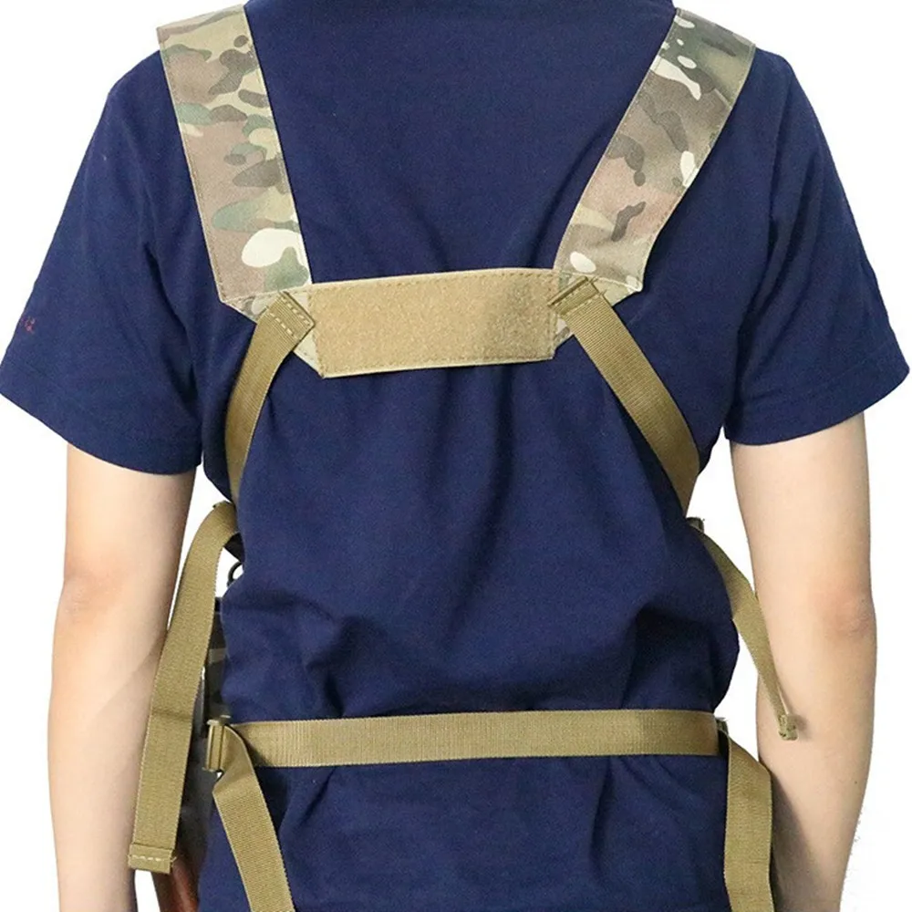 Military Tactical Vest Chest Hang Radio Bag Harness Front Holster Molle Rig Belly Pockets Airsoft Hunting Waist Pouch Adjustable