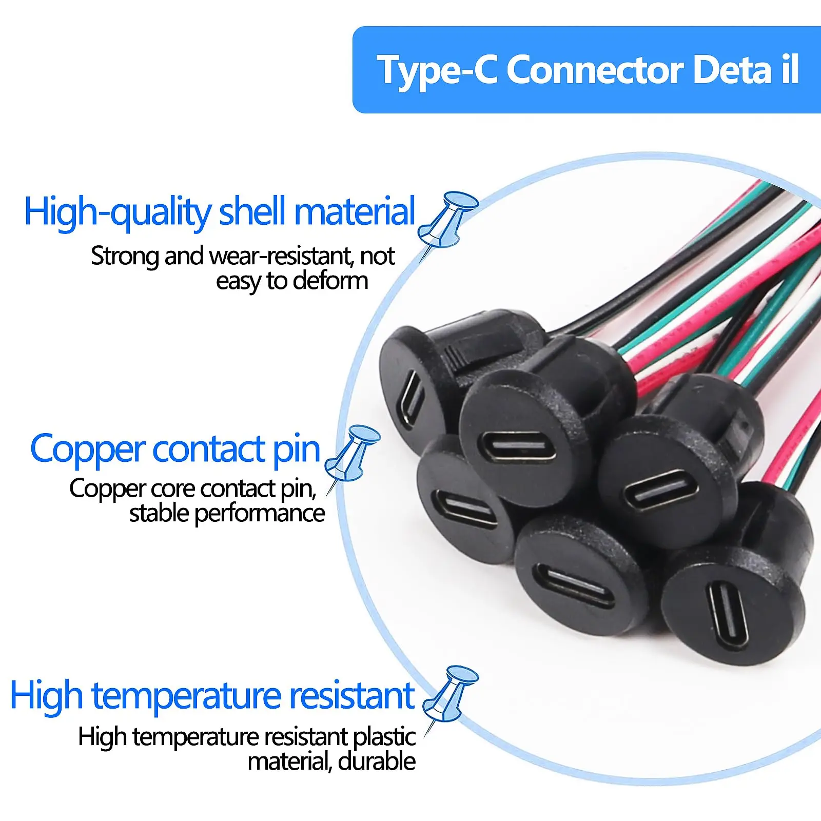 8/16PCS 4pin Type-C Charging Connector 4 Pin Type-C Socket Jack Female Charging Port 3A USB-C Charger Plug Socket