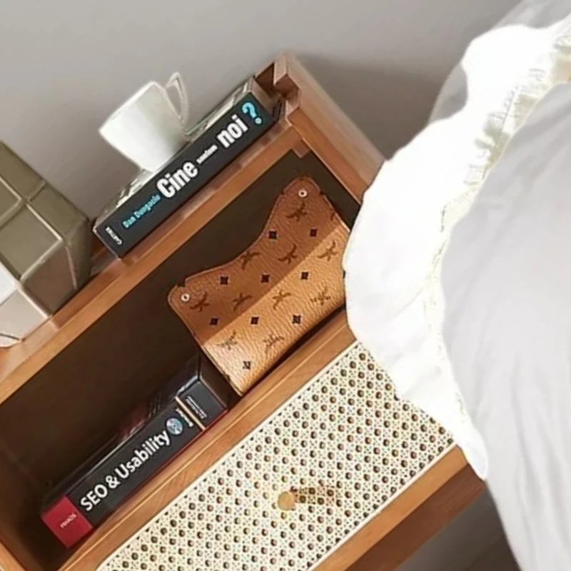 

Bedside Tables Luxury Smooth Elegance Table Nightstands Economy Bed Bedroom Storage White Wood Cabinet Gamer Side Room Locker