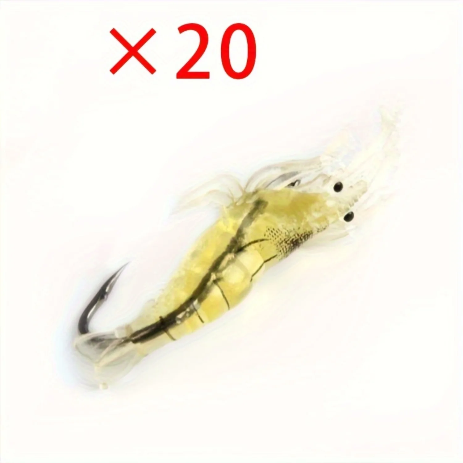 20pcs Luminous Night Fishing Bait - Bionic Soft Shrimp - Durable Glow-in-the-Dark - 20pc Tackle Set for Varied Fishing Adventure image 4