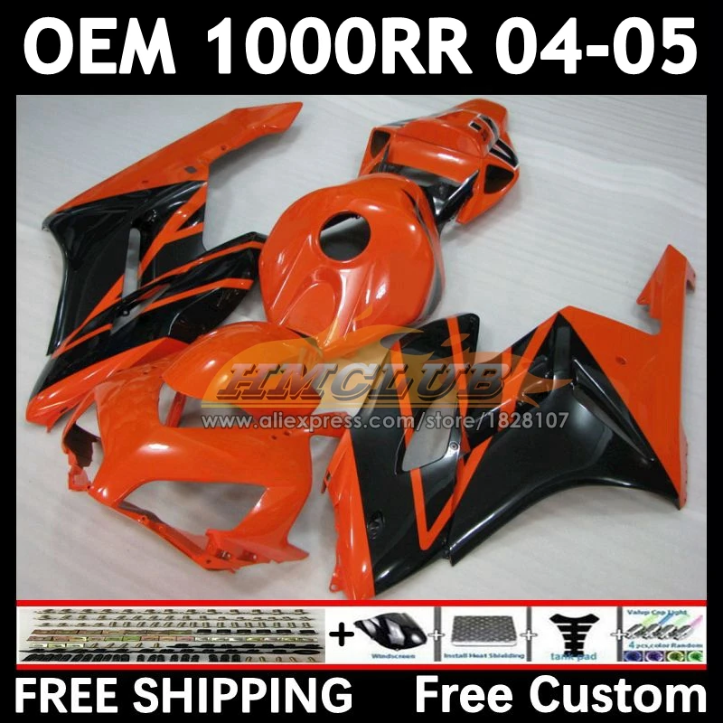 Injection Fairing For HONDA CBR orange black 1000RR 1000CC CBR1000 RR CBR 1000 CC RR 75No.95 CBR1000RR 04 05 2004 2005 OEM Body