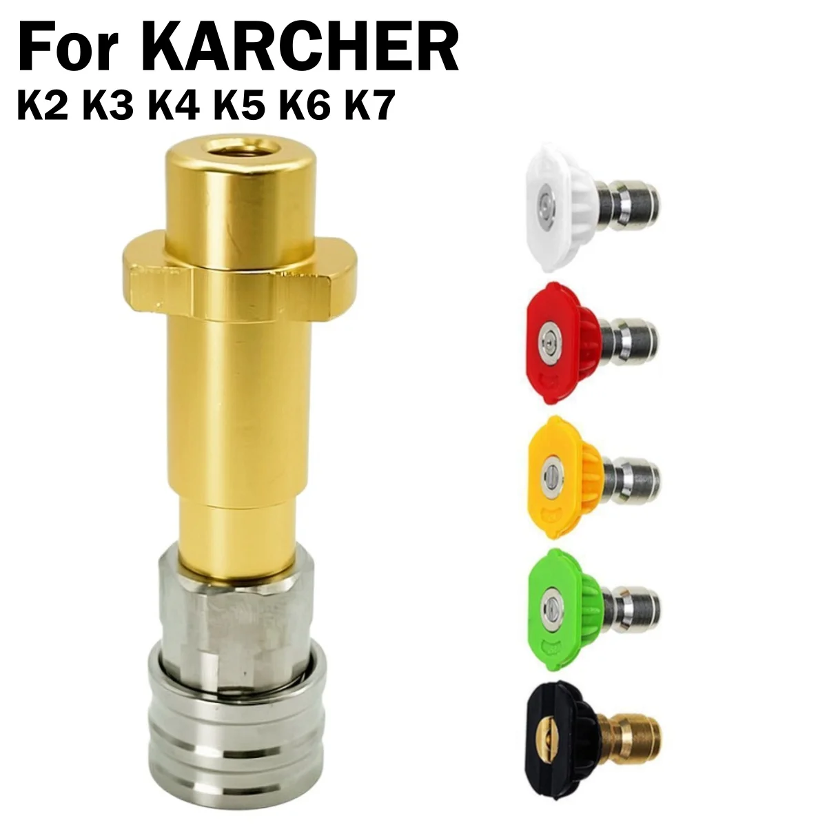 1/4 Inch Quick Connect Nozzle Adapter Compatible with Karcher K Series Pressure Washer Gun Head Water Outlet Connector