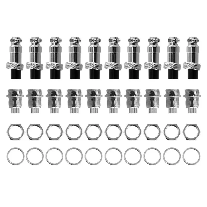DT19-50Set M12 7 Pin 12Mm Aviation Connector Male + Female Circular Air Socket Plug Electrical Wire Panel Connector