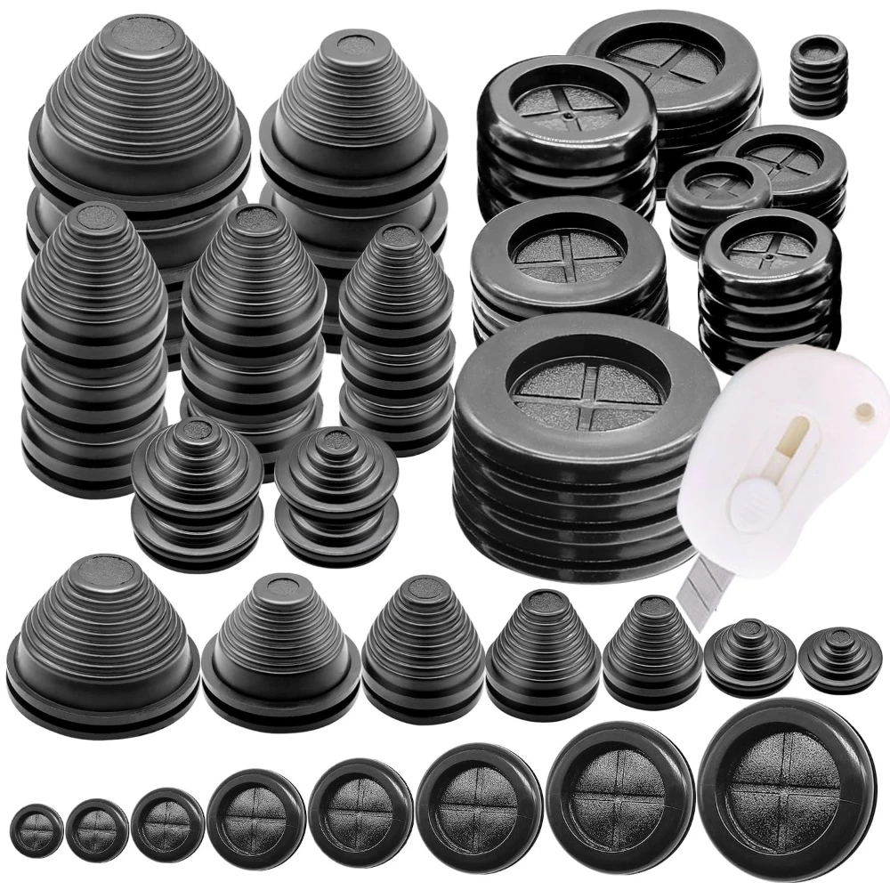 Rubber Grommet Blanking Hole Wiring Cable Gasket Set