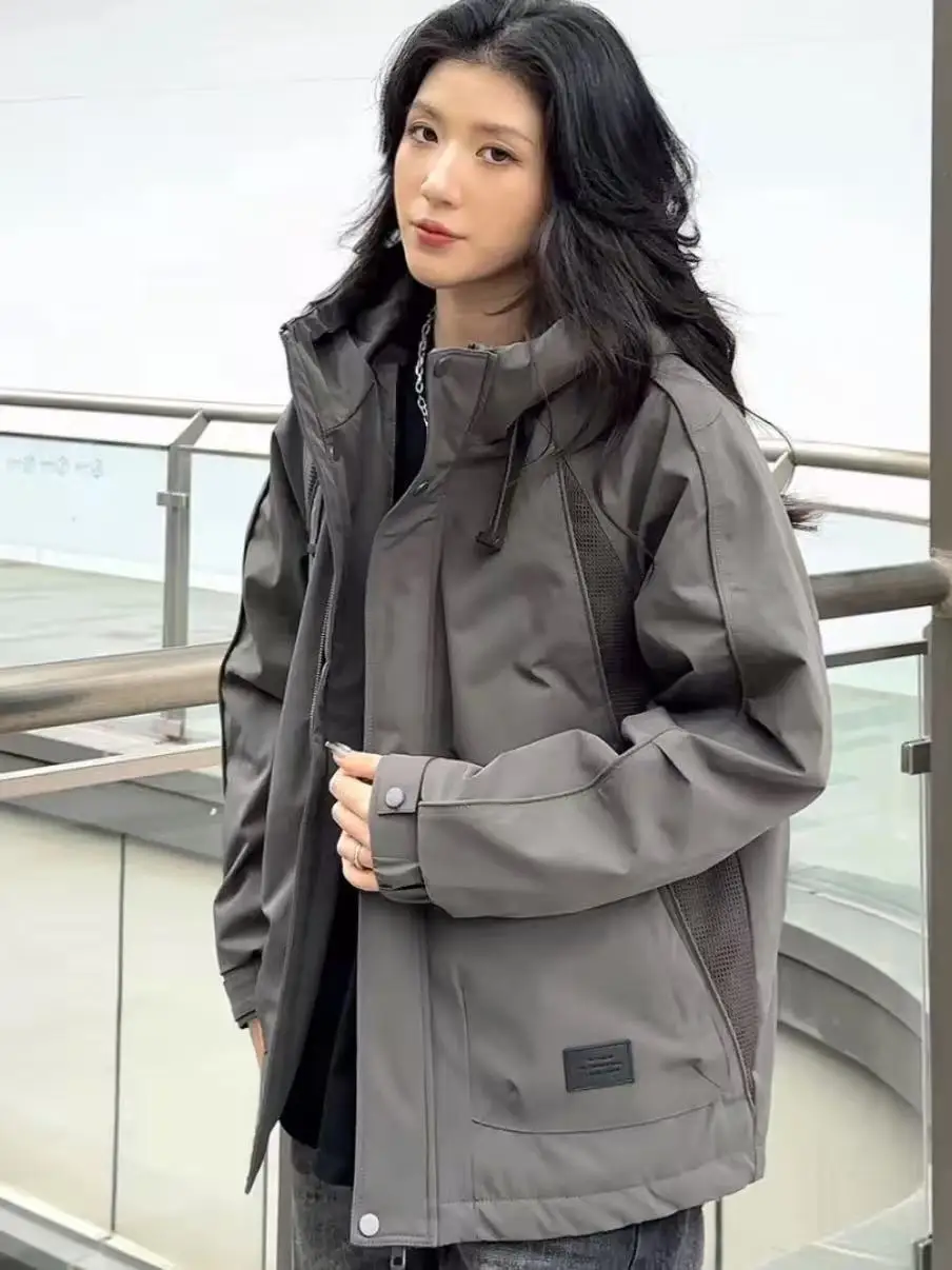 

Winter Outdoor Thiened Hooded Jaet Men's Women's High Warmth Cotton Coat Windproof Fce Lined Active Leisure Faionable