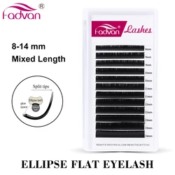 Fadvan Ellipse Flat Lashes Extensions Super Mink Black Flat Eyelash Extension Semi-permanent Individual Very Soft Ellipse Wires