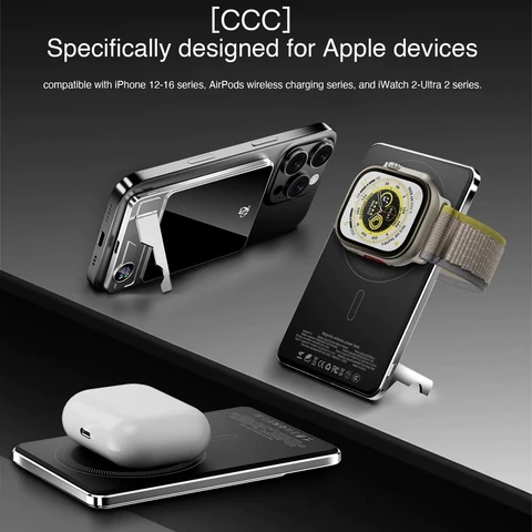 [Certyfikat CCC] 5000 мАч/10000 мАч Магнитный внешний аккумулятор для iPhone xiaomi samsung oneplus Mecha Металлический внешний аккумулятор