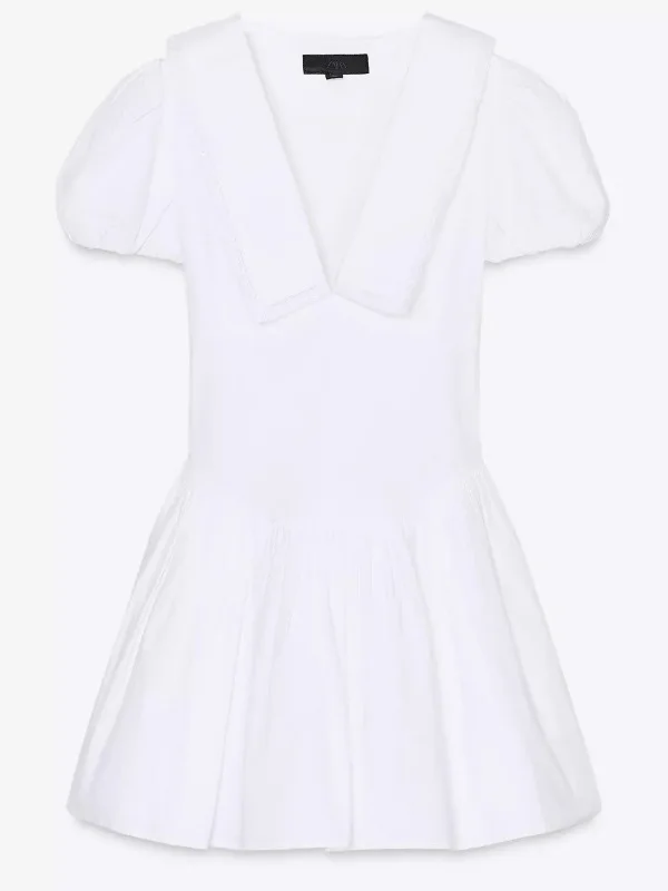 2025년 여름 신상 여성용 스위트 슬레 하이웨이스트 버블 스웨이드 코튼 거즈 드레스 브이넥 라운드 헴 A라인 스커트