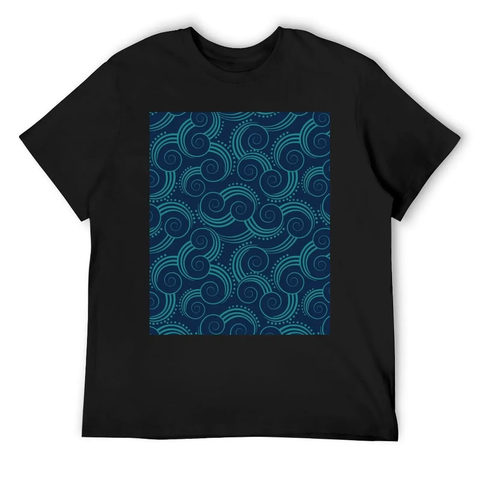 

Navy and Teal Ocean Swirls T-Shirt
