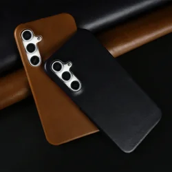 Retro Genuine Leather Case For Samsung Galaxy S24 Ultra S23S20 S20FE S22Plus S21 Aesthetic Oil Wax Patter Phone Shell Back Cover