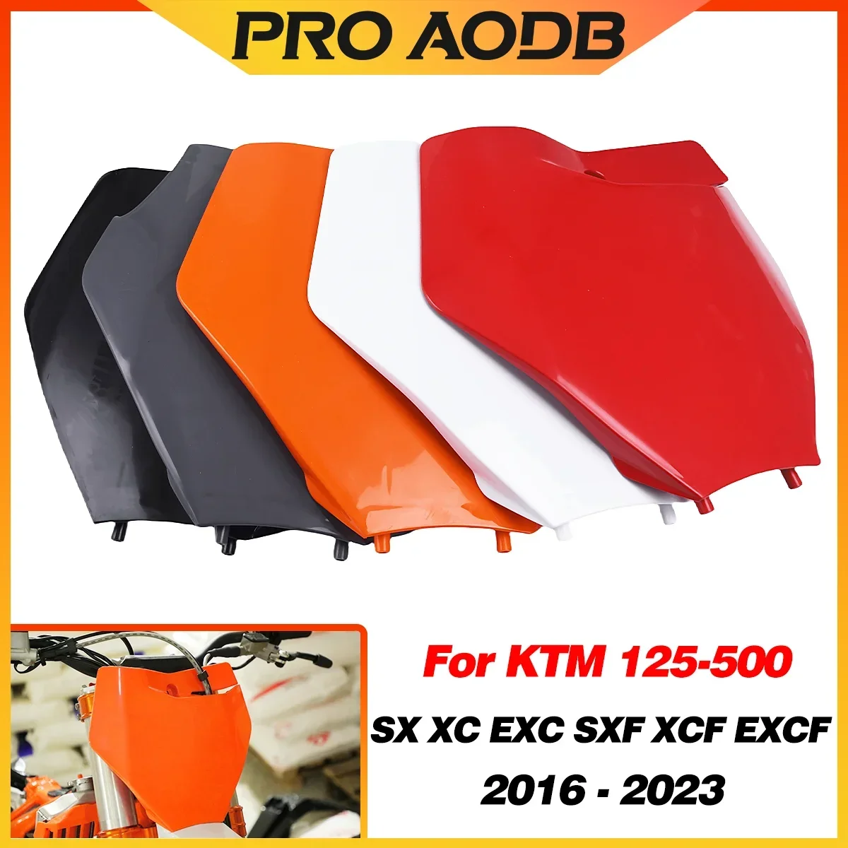 Motorcycle Front Number Plate Plastic Cover For KTM EXC EXC-F SX SX-F XC XC-F XC-W XCF-W TPI 125 150 250 300 450 500 2016-2023