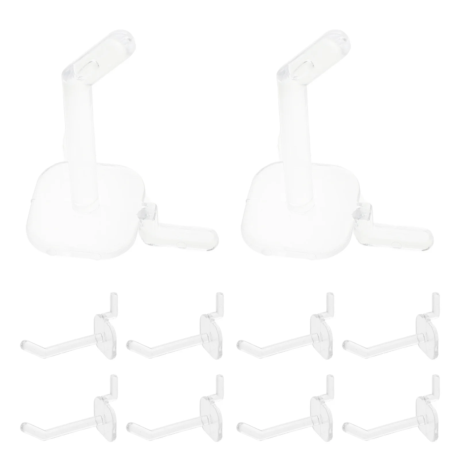50 Uds. Ganchos de plástico transparente para tablero perforado, duraderos, fáciles de usar, perfectos para organizar herramientas, accesorios, ganchos para tablero perforado