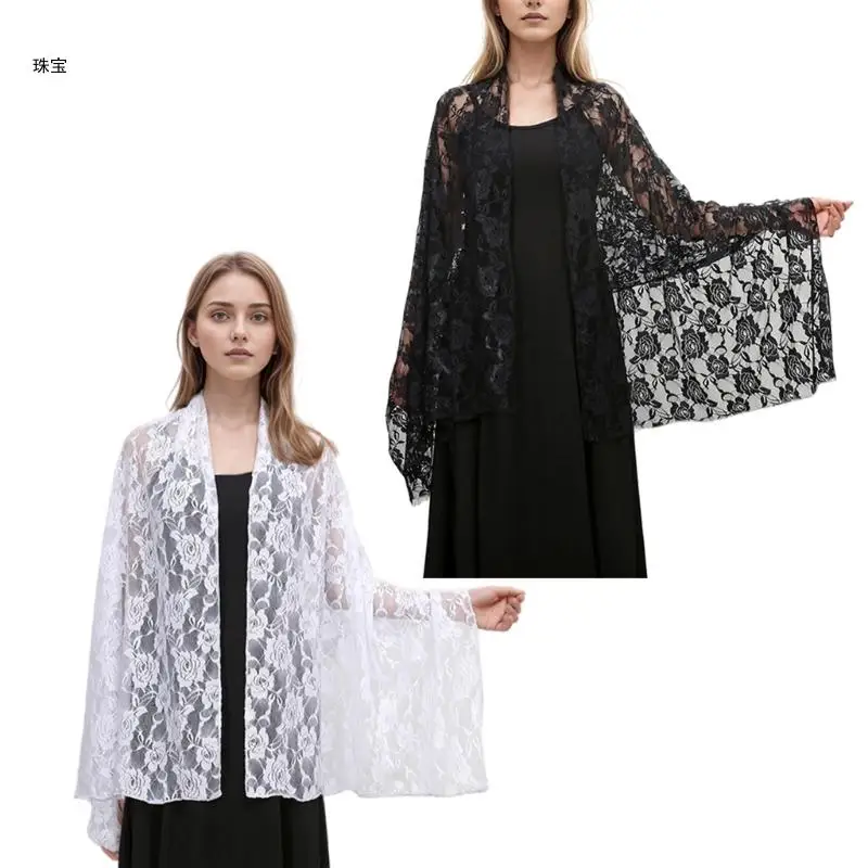 X5QE Elegant Retros Shawl Light Weight and Comfortable Shawl Advanced Cooling Shawl