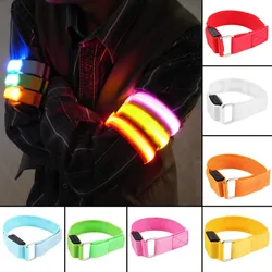 Pulseira de braço led reflexiva, faixa de segurança para bicicleta