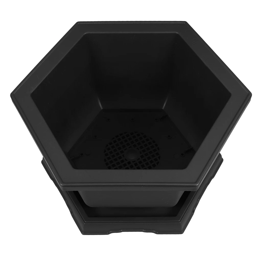 

Imitation Purple Sand Orchid Planter Pot Elegant Hexagonal Design for Balcony Bonsai Succulent Indoor Plants Flowerpot with Tray