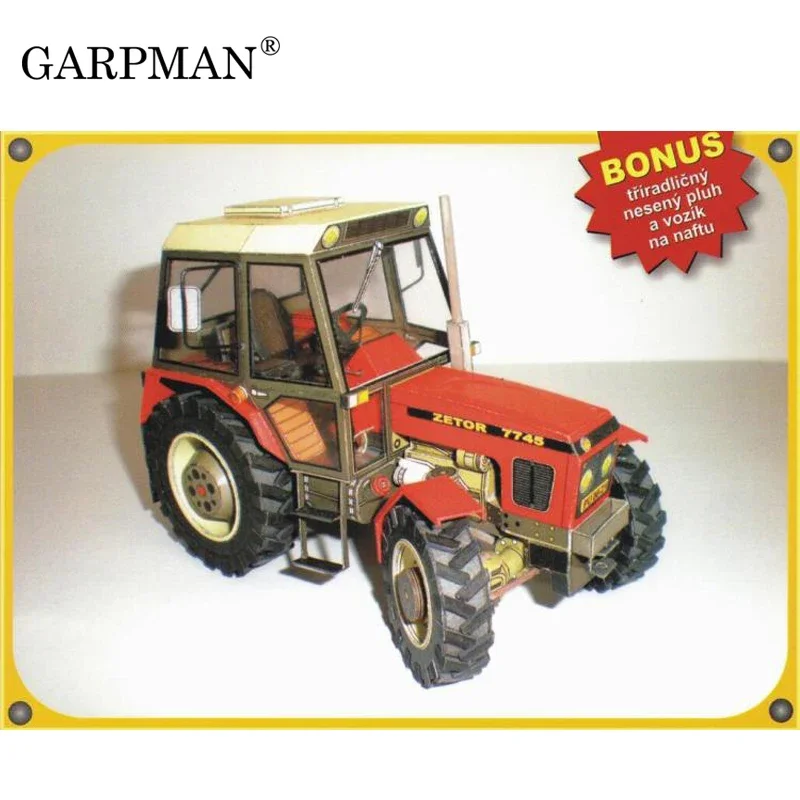 Construction Machinery Zetor 7745 / 7211 Tractor 3D Paper Model DIY Handmade Papercraft Toy