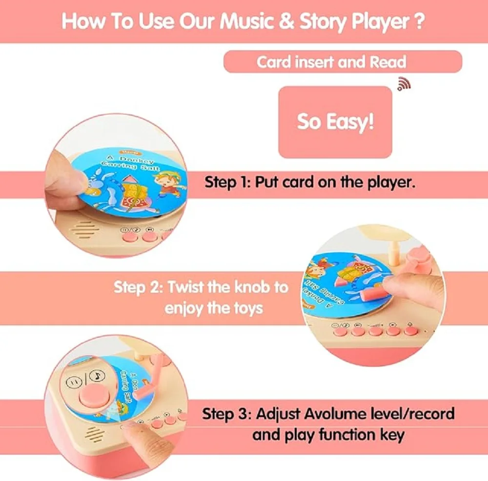 Kids Phonograph Phonograph for Kids Toddler Record Player Children's Storyteller Sleeping Music Box Gift for Boys Girls Green