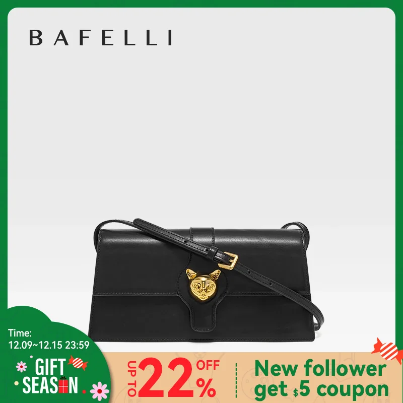 BAFELLI 2023 NEW WOMEN\'S LUXURY BAGS NAMELESS CAT SERIES BRAND FASHION HANDBAG LEATHER CLUTCH STYLISH EVENING CASUAL PURSE