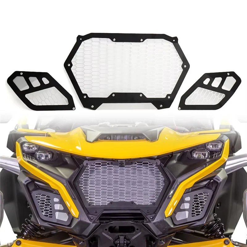 Classic-UTV Accessories Bracket Kit Grille Driving Front Mesh Grill For Can-Am Maverick R MAVERICK R 2024 2025