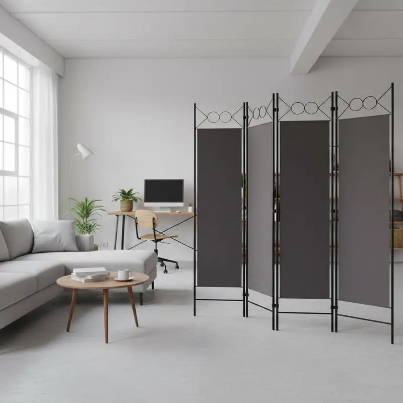 Cloison de séparation 6 panneaux Anthracite 240x180 cm