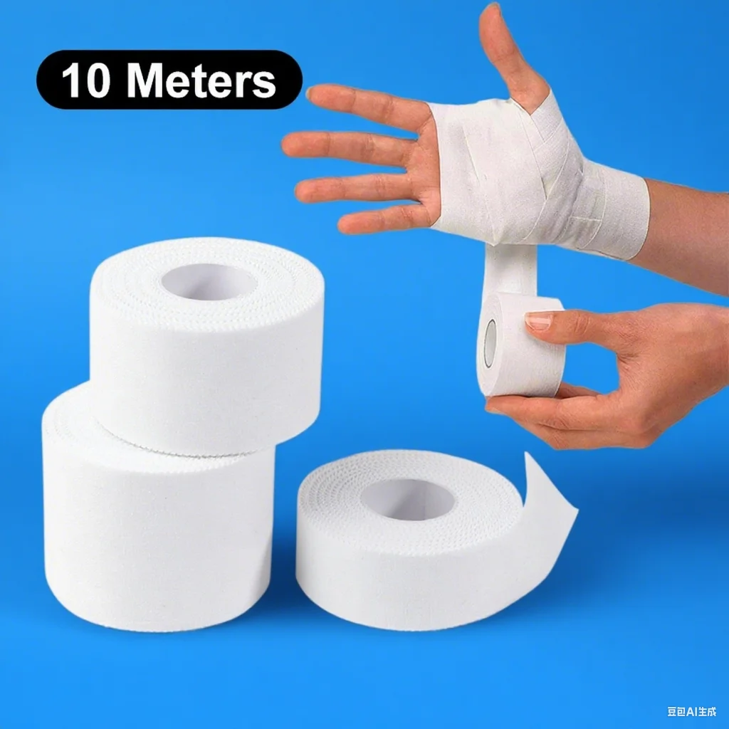 

2.5/3.8/5 Cm 10 Meters Sport Athletic Waterproof Cotton White Boxing Adhesive Tape Strain Injury Support Sport Binding Bandage