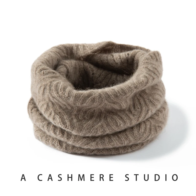 

MELILAMB 100%Cashmere Women's Scarf Warm Neck Protection Winter Soft Solid Knitted Neckerchief Female Outdoor Hiking Neck Warmer