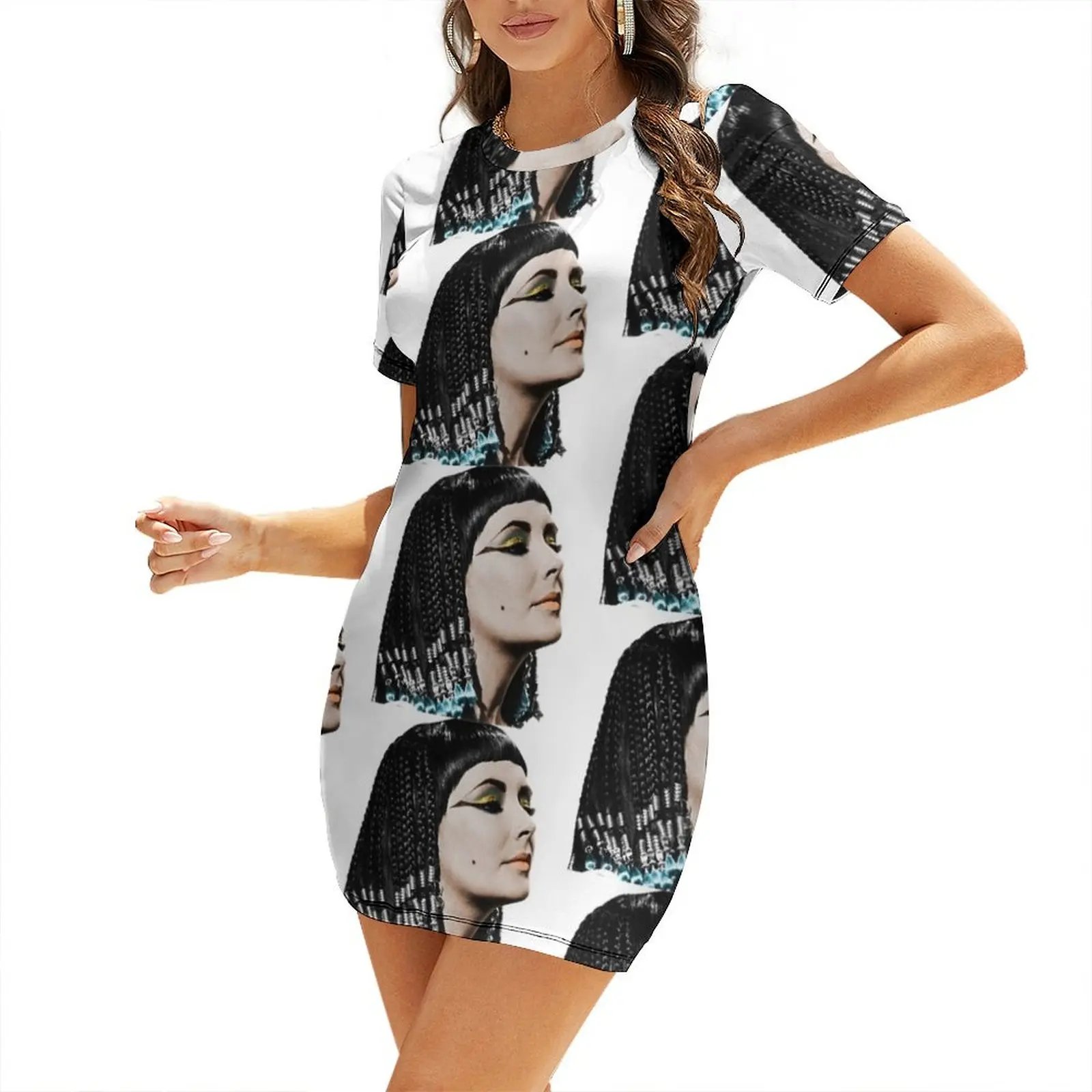 

Cleopatra Recolor Short-Sleeved Dress long sleeve dress Elegant gown beach dress dresses ladies 2025 summer