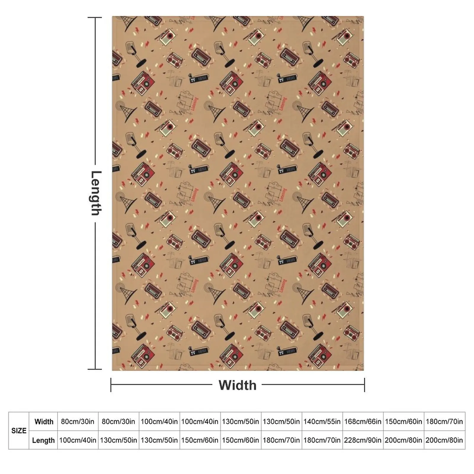 Radio, HAM Radio, Amateur Radio enthusiast pattern Throw Blanket Baby Hairys blankets ands christmas decoration Hairy Blankets view 2
