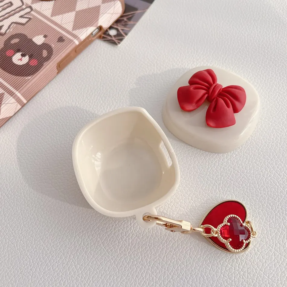 เคสซิลิโคนสำหรับ Samsung Galaxy buds live/buds 2pro /buds Pro พวงกุญแจการ์ตูนหมีเกาหลีน่ารัก